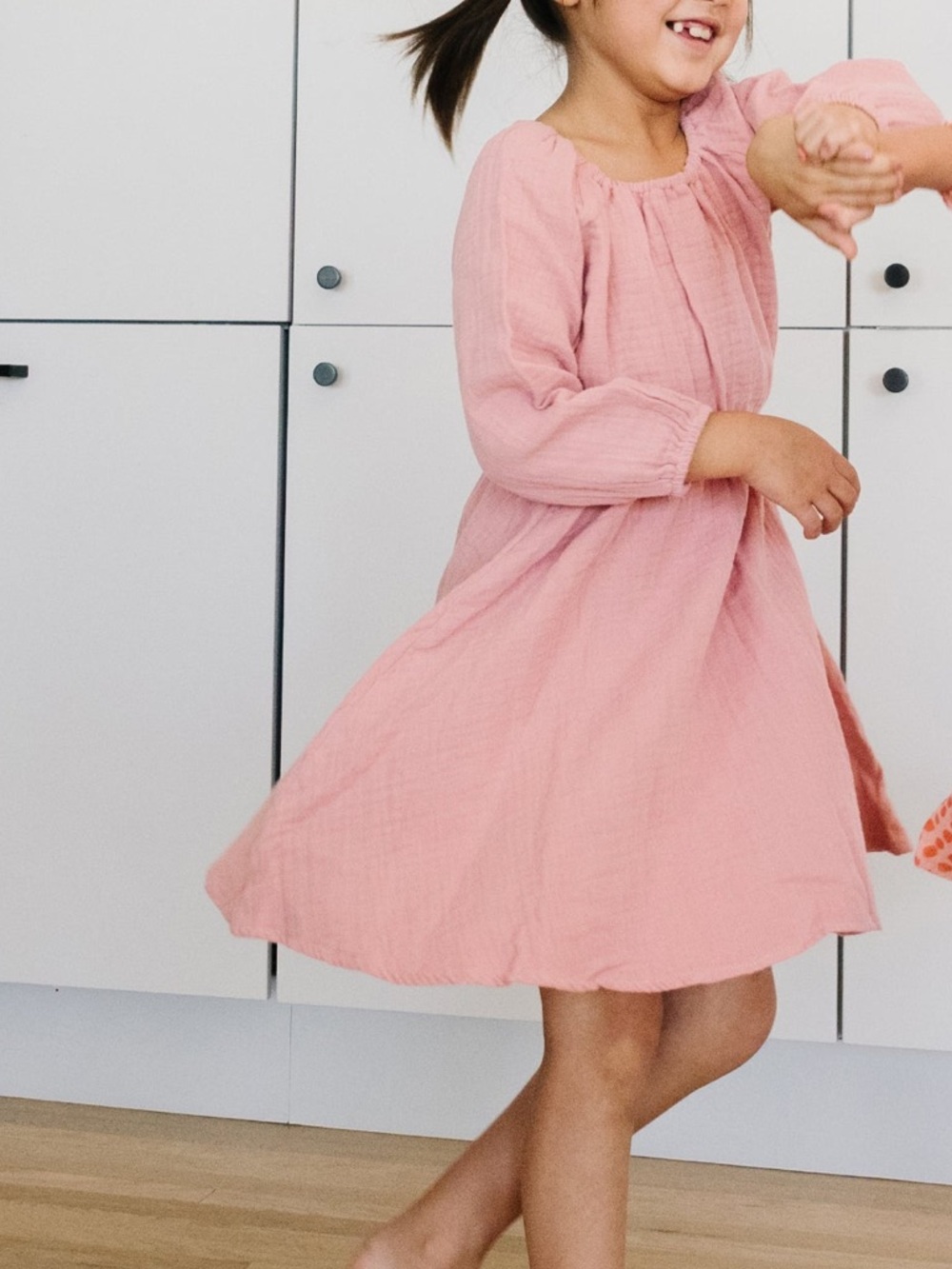 Alice + Ames The Mae Dress in Carnation Dusty Rose Muslin Cotton Gauze